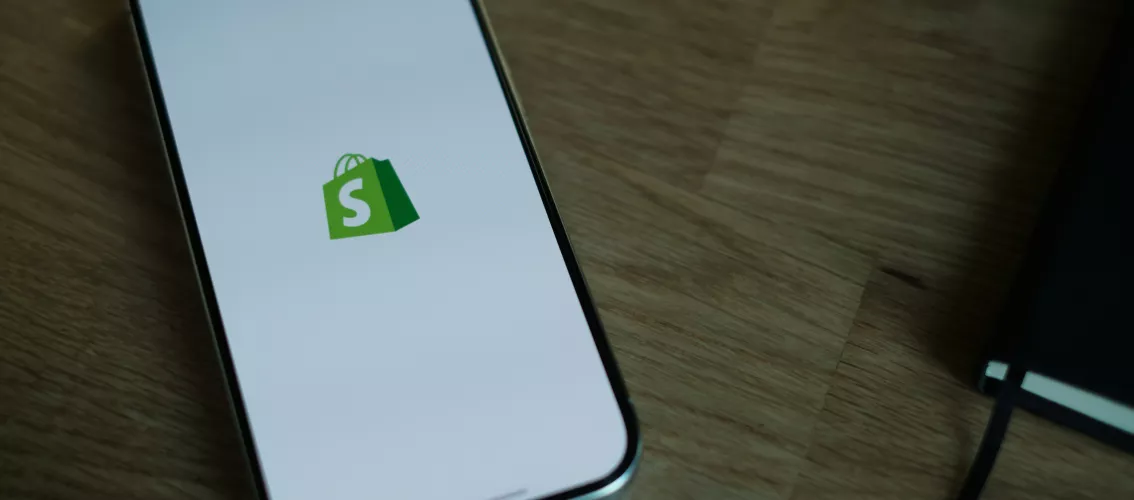 Shopify logo on an Iphone