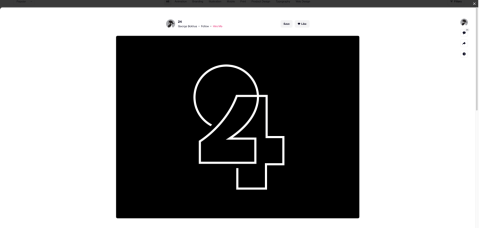 Webpage displaying a large outlined number 24 on a black background