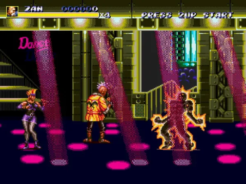 Streets of Rage 3 disco level with rapidly flashing lights
