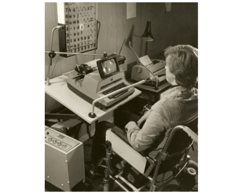 Person using an early assistive computer system
