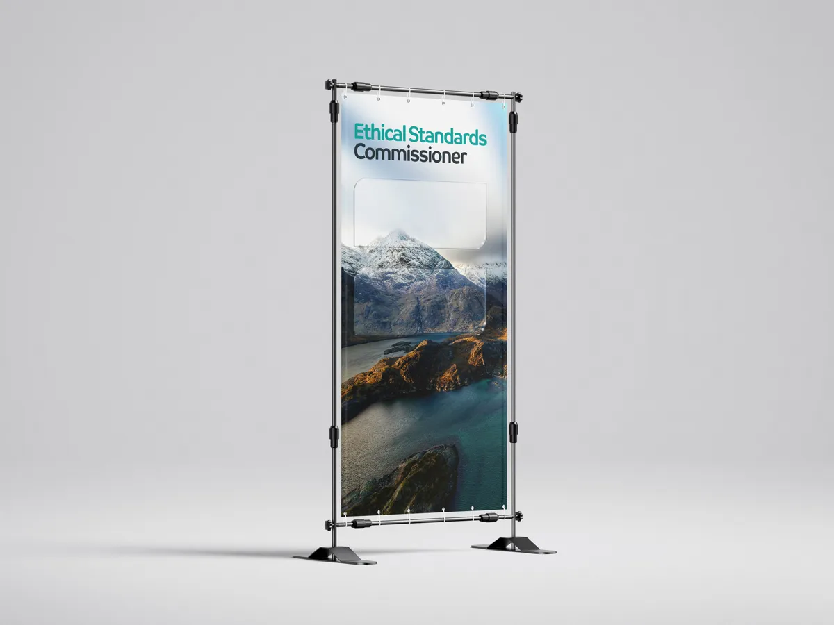 Banner stand design for ESC