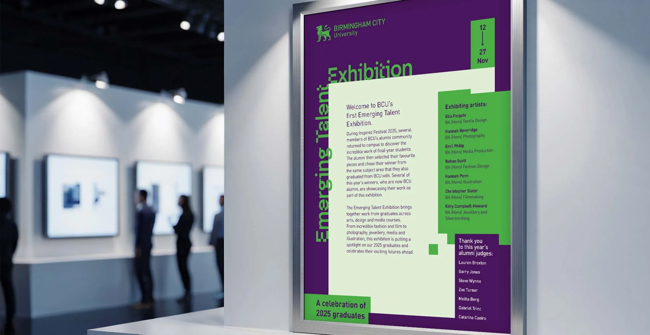 BCU alumni poster visuals
