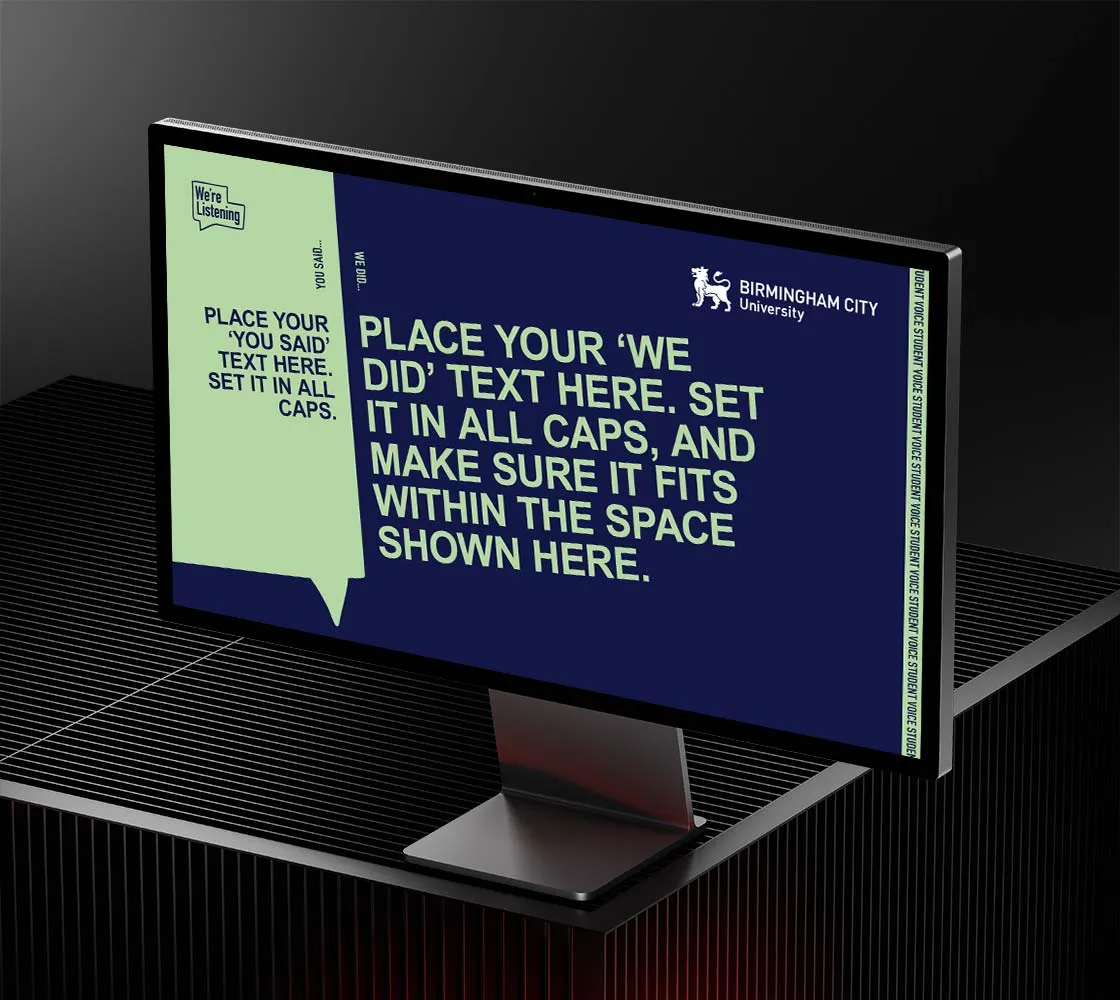 Student survey graphic showing the visual direction of the campaign
