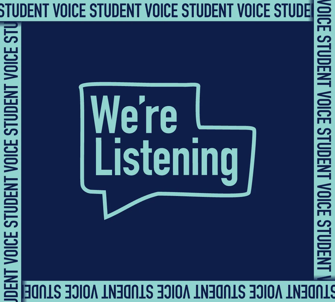 Student survey graphic showing the visual direction of the campaign