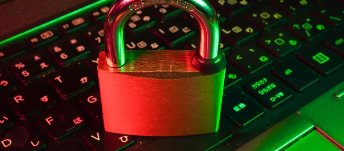 Padlock on keyboard
